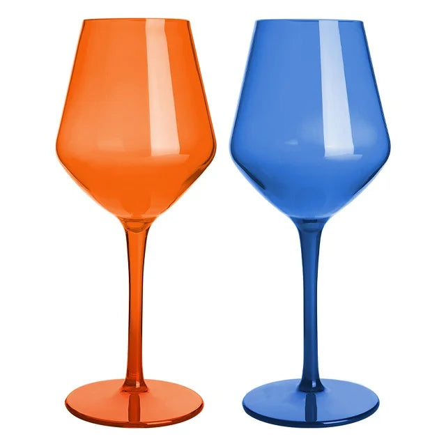 MICHLEY 2/4/6PCS Unbreakable Colorful Tritan Plastic Wine Glass Set Reusable Luxury For Party Outdoor Dishwasher Glassware